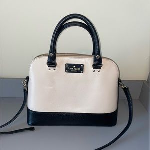 Cream and Black Kate Spade Bowling Bag